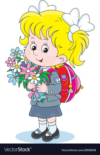 Школьник с цветами