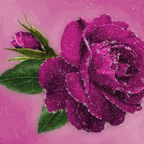 Цветочки с блестками