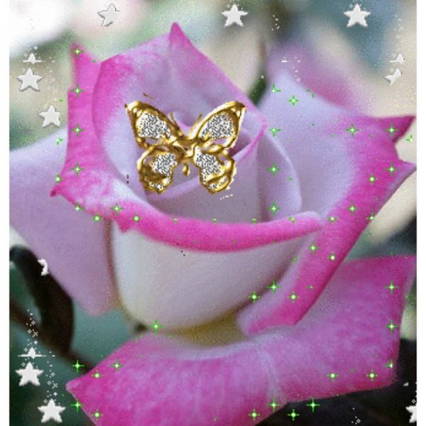 Цветы с блестками