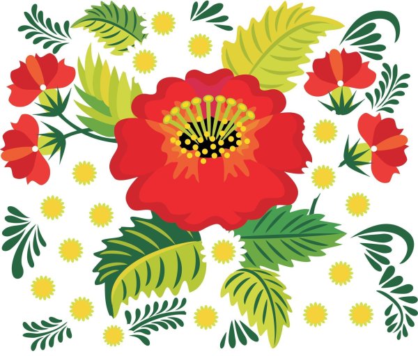 Русский узор с цветами