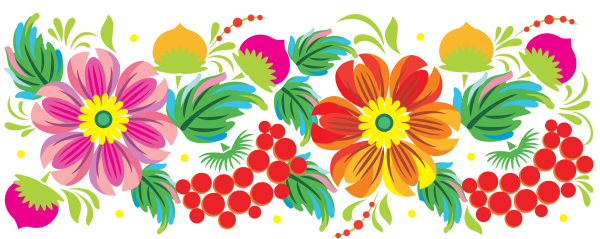 Орнамент цветов в полосе