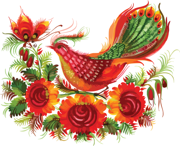 Петриковская роспись Жар птица