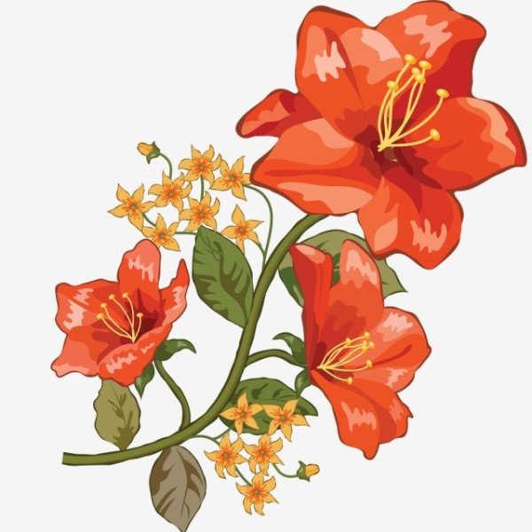 Красные цветы клипарт
