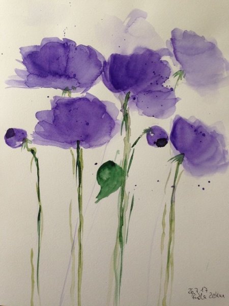 Рисование цветов акварелью