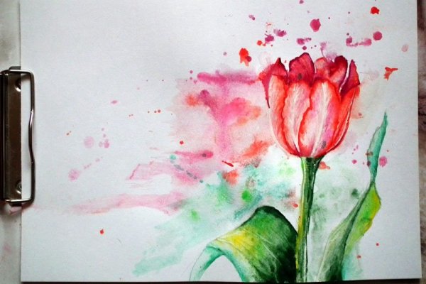 Рисование цветов акварелью