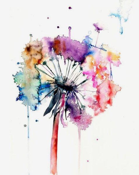 Рисование цветов акварелью