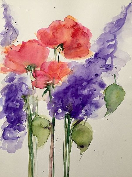 Открытки акварелью