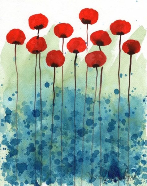 Рисование цветов акварелью для детей