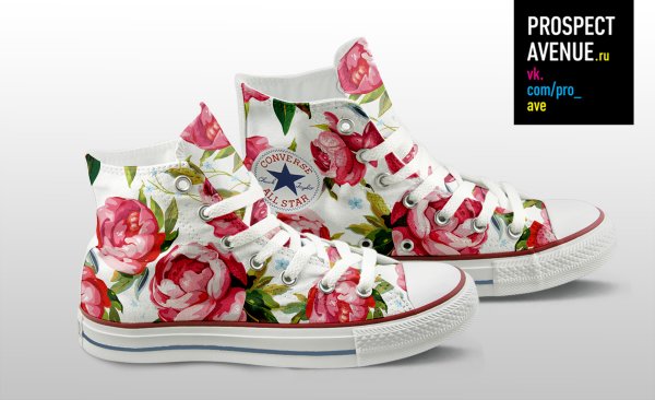 Кеды конверс в цветочек
