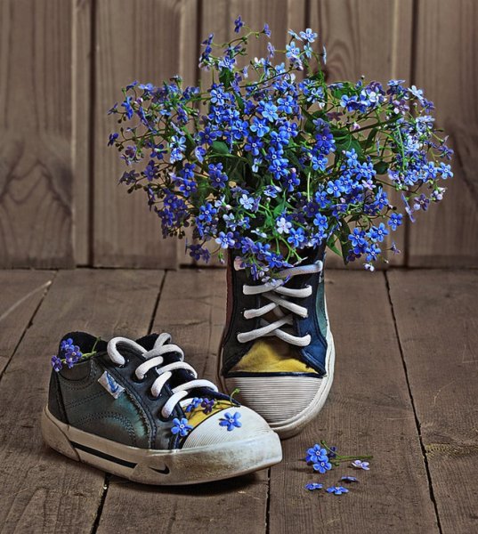 Ботинки с цветами