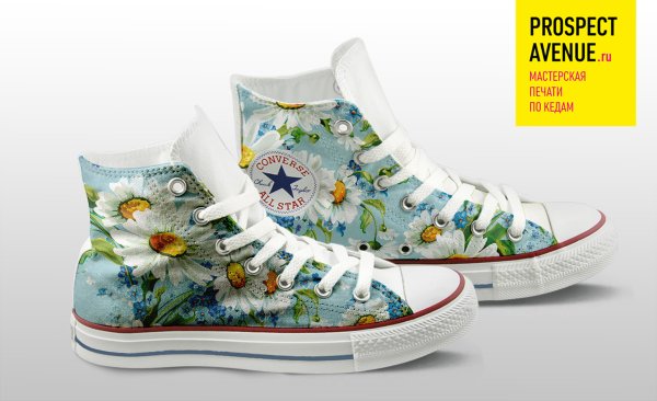 Кеды конверс в цветочек