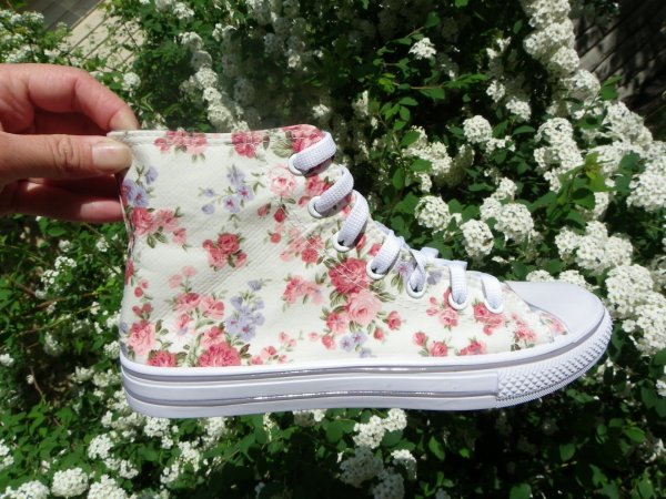 Кеды Ванс с цветами