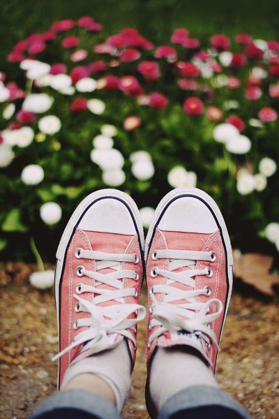 Кроссовки с цветами