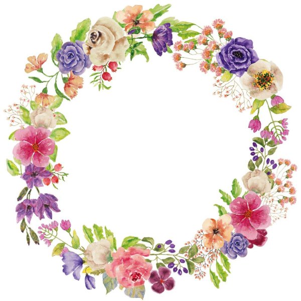 Цветочная рамка круглая