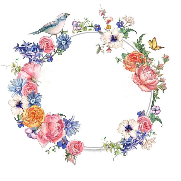 Акварельные цветочные венки