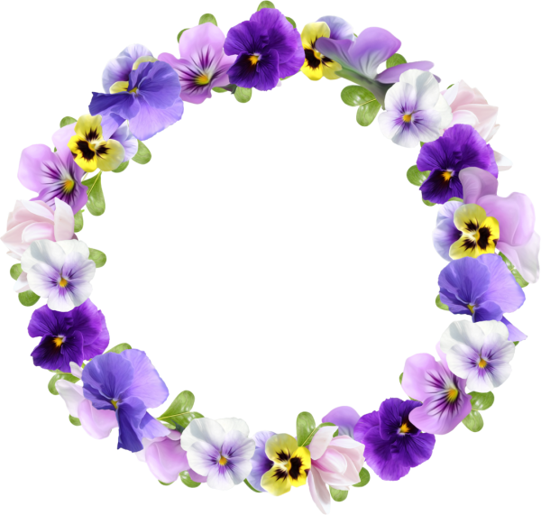 Цветочная рамка круглая