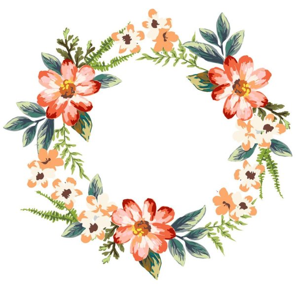 Акварельный цветочный венок