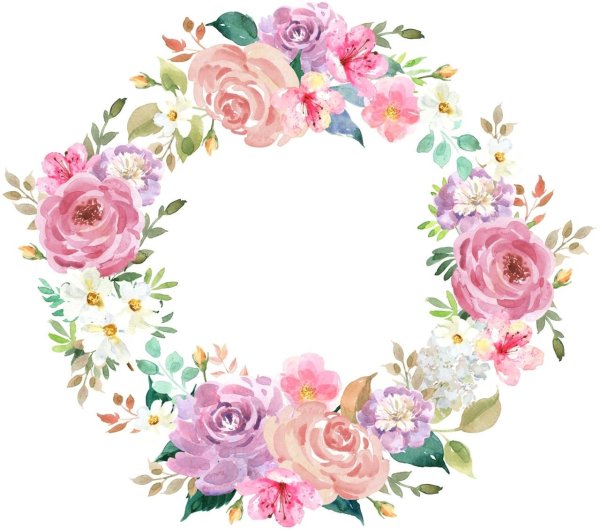 Цветочная рамка круглая
