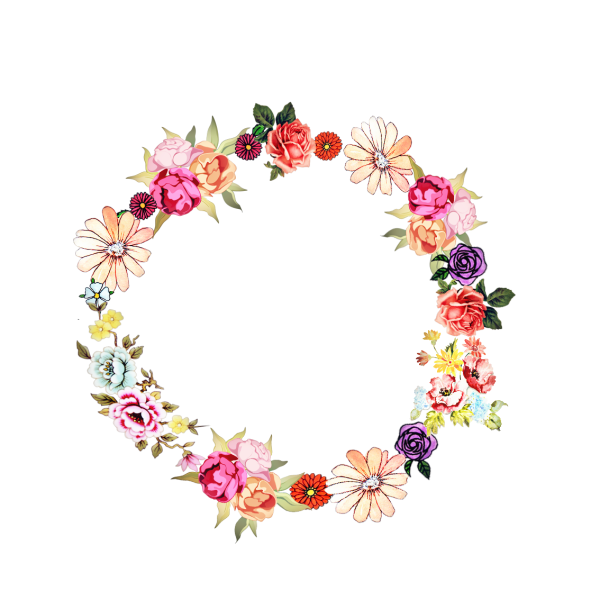 Круглая рамка из цветов
