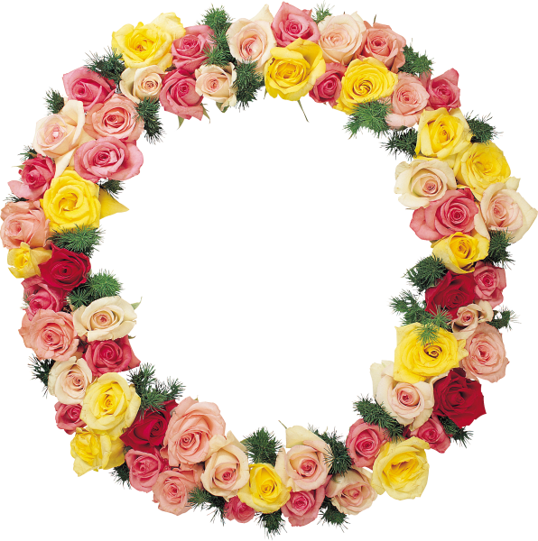 Венок с цветами акварель