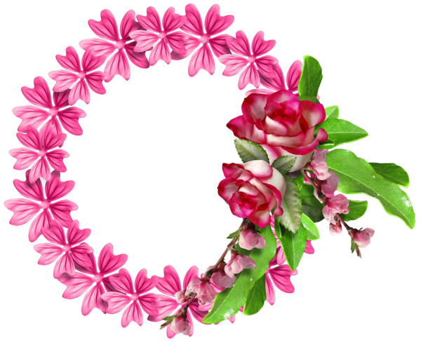 Круглая рамка из цветов