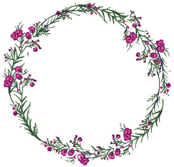 Цветочная рамка круглая