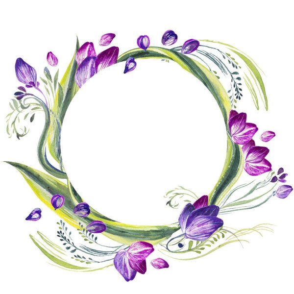 Цветочная рамка круглая