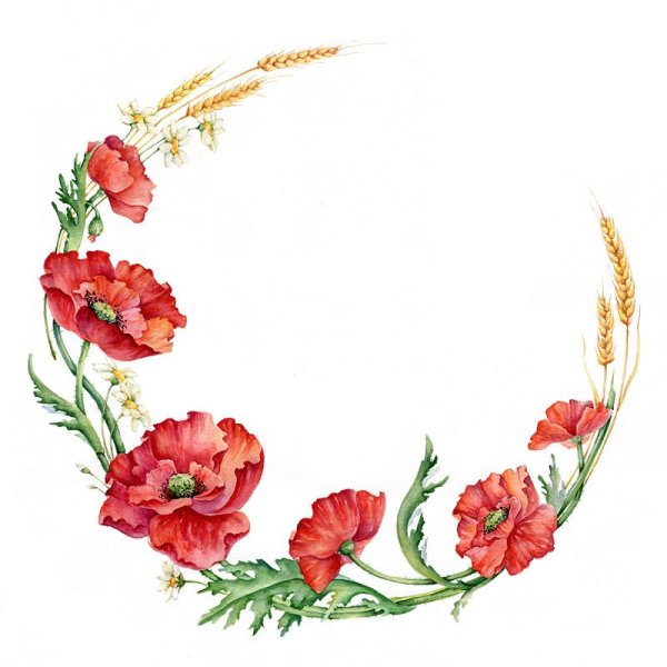 Рамочка круглая с цветами