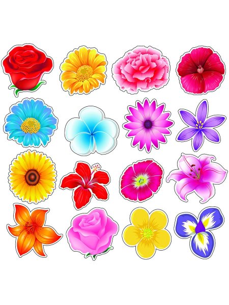Цветы для вырезания в цвете