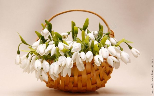 Корзинка с подснежниками