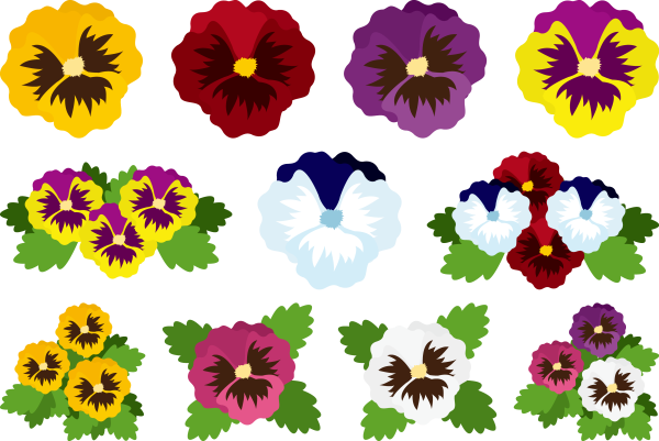 Аппликация Анютины глазки