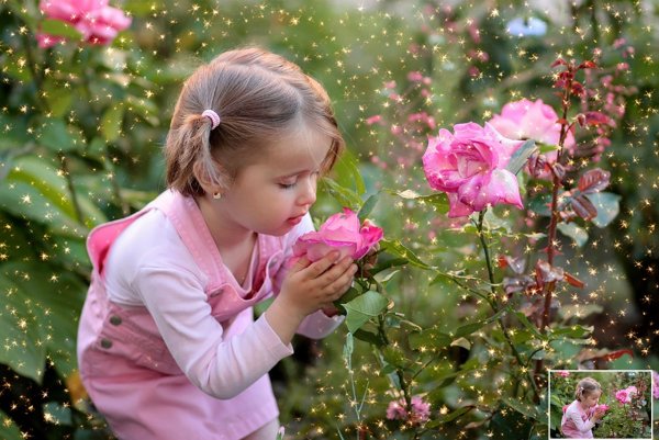 Нюхает цветы иллюстрация