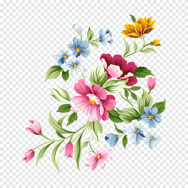 Вышивка цветы PNG на прозрачном фоне