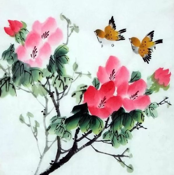 Китайская живопись Хуа Няо пион