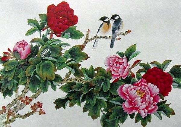 Китайская живопись пионы