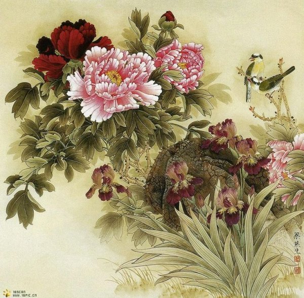 Шинуазри пионы