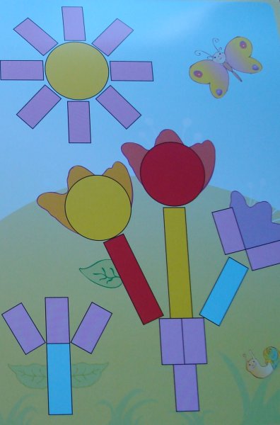 Фигуры из блоков Дьенеша и палочек Кюизенера