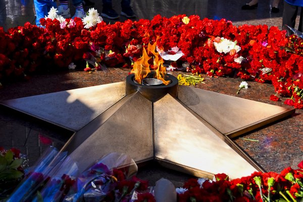 Гвоздики на мемориале