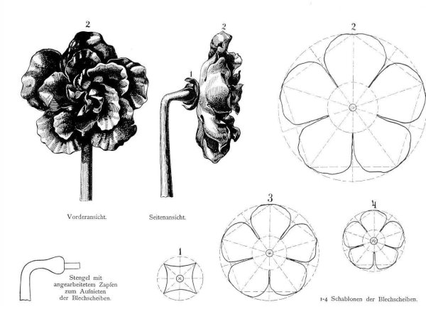 Заготовки для розы из металла