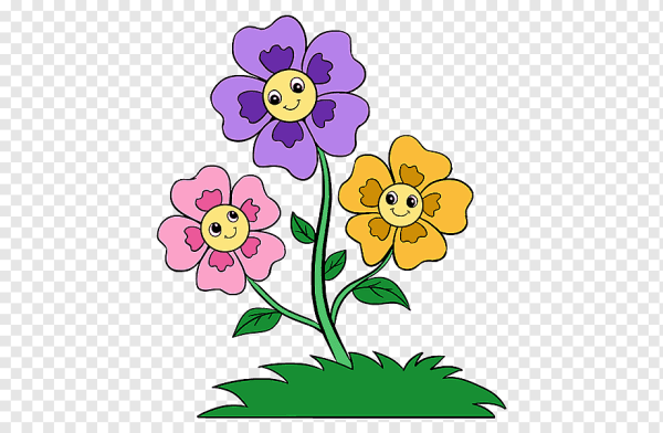 Цветы мультяшные