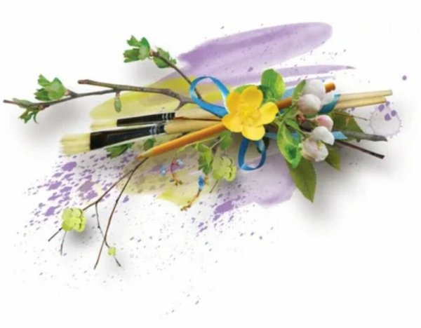 Цветы кисти краски