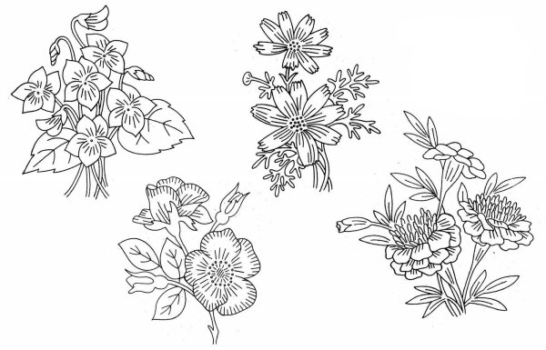 Вышивка гладью цветы