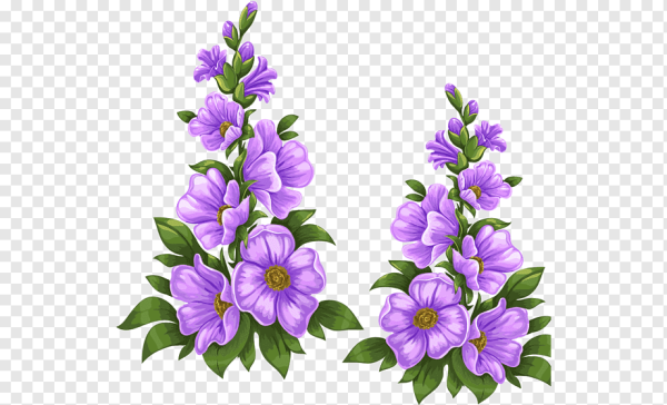 Цветы сиреневые элементы