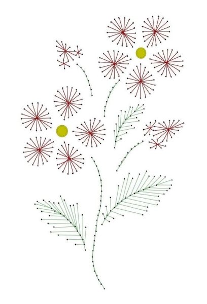 Вышивка гладью фуксия