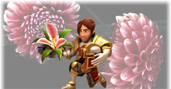 Рыцарь дарит цветы