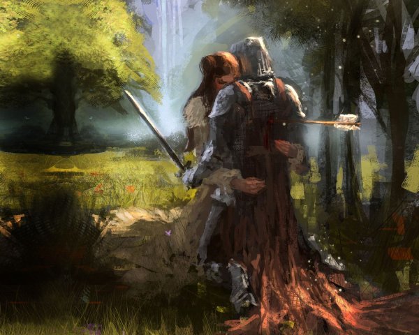 Девушка в саду фэнтези