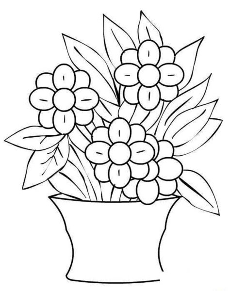 Роза в горшке раскраска