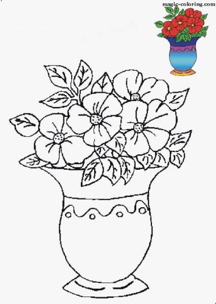 Раскраска букет цветов