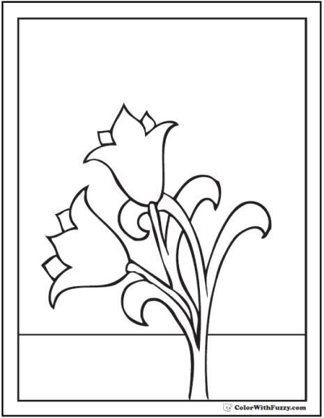 Колокольчик цветок раскраска для детей