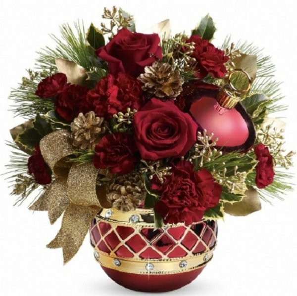 Зимние композиции из цветов